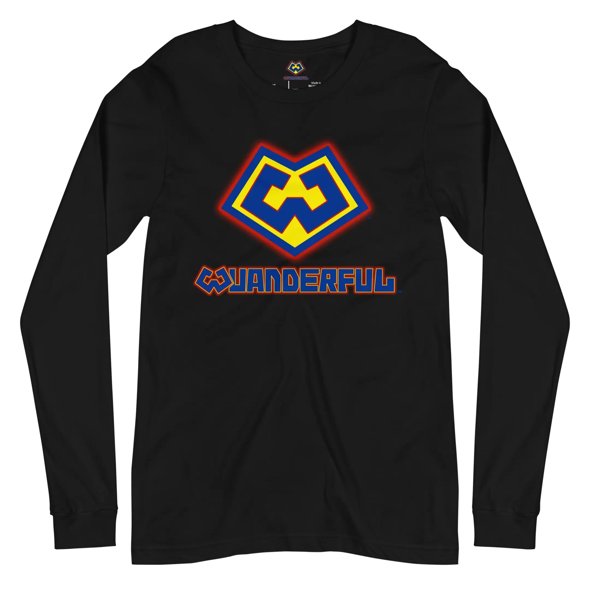 Wuanderful Locos logo on a limited edition black long-sleeve shirt