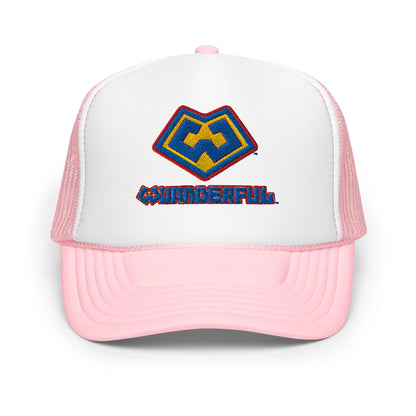 Wuanderful Locos logo on a limited edition pink and white trucker-style cap