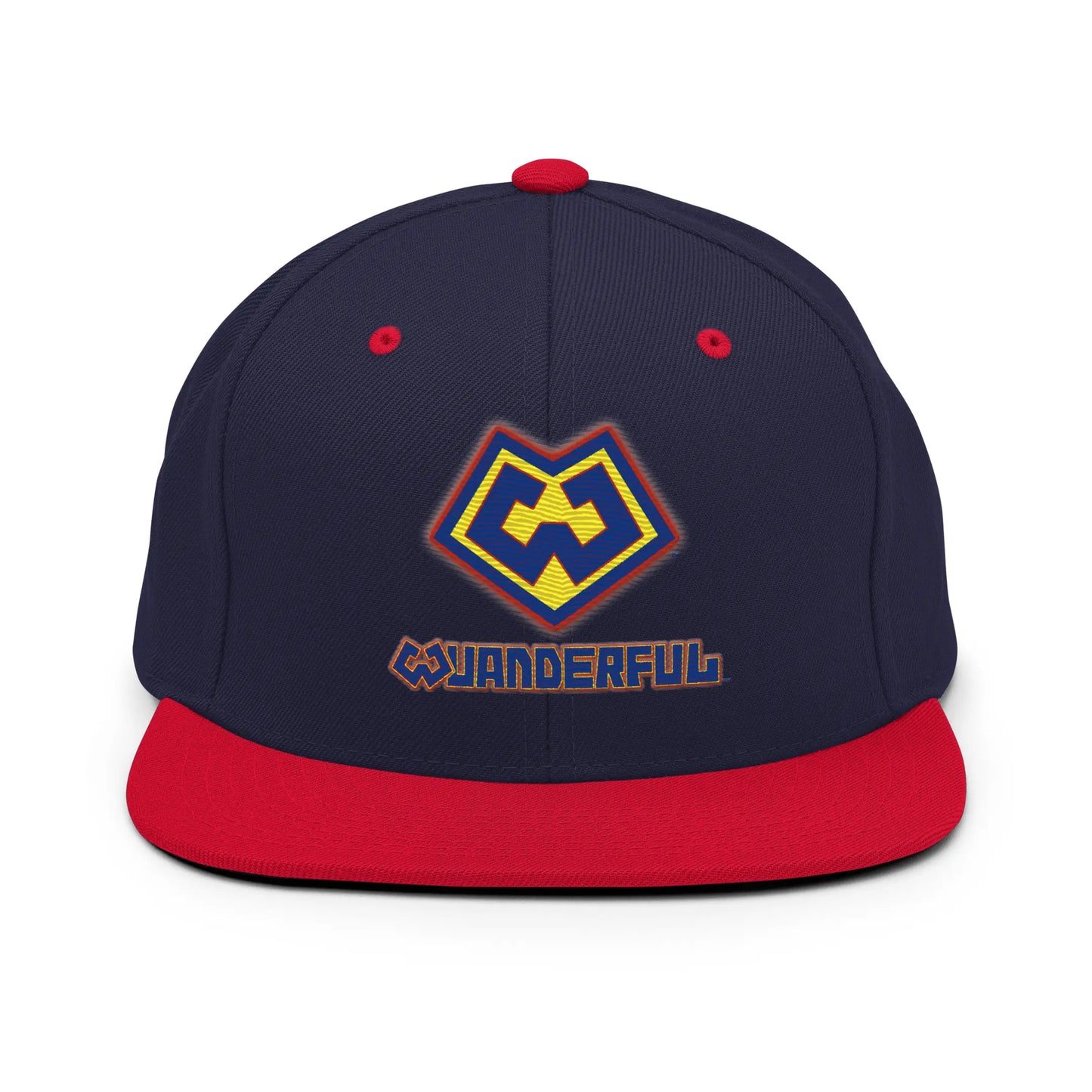 Wuanderful Locos logo on a limited edition red and navy blue snapback cap