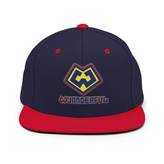 Wuanderful Locos logo on a limited edition red and navy blue snapback cap
