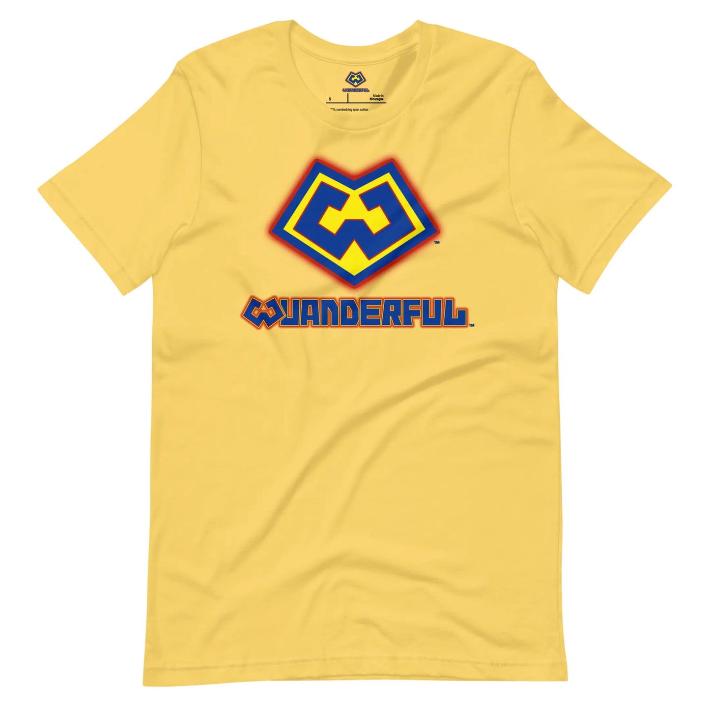 Wuanderful Locos cartoon logo on a yellow limited edition t-shirt